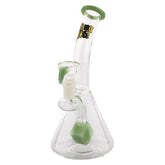 Thug Life | 7" Cube Perc Green Glass Water Pipe - Discreet Smoker